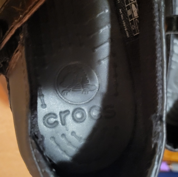 Crocs Black Mary Jane Wedge Shoes Size 8 - Picture 7 of 9